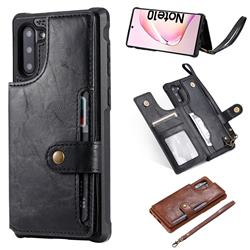 Retro Aristocratic Demeanor Anti-fall Leather Phone Back Cover for Samsung Galaxy Note 10 (6.28 inch) / Note10 5G - Black