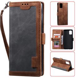 Luxury Retro Stitching Leather Wallet Phone Case for Samsung Galaxy Note 10 Lite - Gray