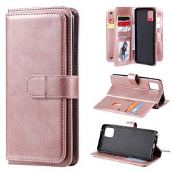 Multi-function Ten Card Slots and Photo Frame PU Leather Wallet Phone Case Cover for Samsung Galaxy Note 10 Lite - Rose Gold