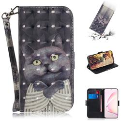 Cat Embrace 3D Painted Leather Wallet Phone Case for Samsung Galaxy Note 10 Lite