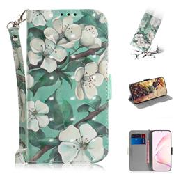 Watercolor Flower 3D Painted Leather Wallet Phone Case for Samsung Galaxy Note 10 Lite