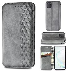 Ultra Slim Fashion Business Card Magnetic Automatic Suction Leather Flip Cover for Samsung Galaxy Note 10 Lite - Grey