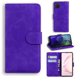 Retro Classic Skin Feel Leather Wallet Phone Case for Samsung Galaxy Note 10 Lite - Purple