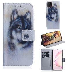 Snow Wolf PU Leather Wallet Case for Samsung Galaxy Note 10 Lite