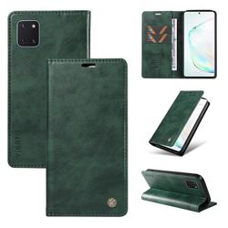 YIKATU Litchi Card Magnetic Automatic Suction Leather Flip Cover for Samsung Galaxy Note 10 Lite - Green