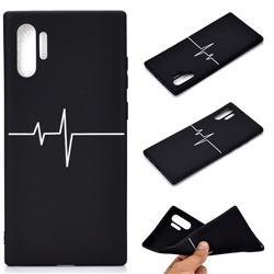 Electrocardiogram Chalk Drawing Matte Black TPU Phone Cover for Samsung Galaxy Note 10+ (6.75 inch) / Note10 Plus