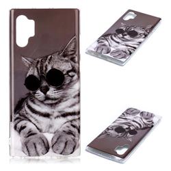 Kitten with Sunglasses Soft TPU Cell Phone Back Cover for Samsung Galaxy Note 10+ (6.75 inch) / Note10 Plus