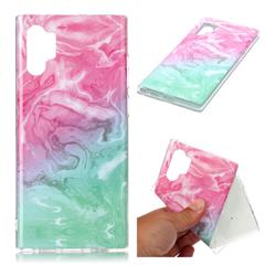 Pink Green Soft TPU Marble Pattern Case for Samsung Galaxy Note 10+ (6.75 inch) / Note10 Plus