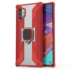 Predator Armor Metal Ring Grip Shockproof Dual Layer Rugged Hard Cover for Samsung Galaxy Note 10+ (6.75 inch) / Note10 Plus - Red