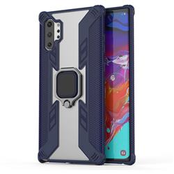 Predator Armor Metal Ring Grip Shockproof Dual Layer Rugged Hard Cover for Samsung Galaxy Note 10+ (6.75 inch) / Note10 Plus - Blue