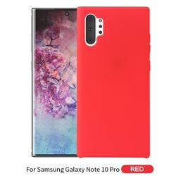 Howmak Slim Liquid Silicone Rubber Shockproof Phone Case Cover for Samsung Galaxy Note 10+ (6.75 inch) / Note10 Plus - Red