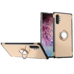 Armor Anti Drop Carbon PC + Silicon Invisible Ring Holder Phone Case for Samsung Galaxy Note 10+ (6.75 inch) / Note10 Plus - Champagne
