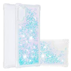 Dynamic Liquid Glitter Sand Quicksand TPU Case for Samsung Galaxy Note 10+ (6.75 inch) / Note10 Plus - Silver Blue Star