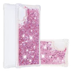 Dynamic Liquid Glitter Sand Quicksand Star TPU Case for Samsung Galaxy Note 10+ (6.75 inch) / Note10 Plus - Diamond Rose