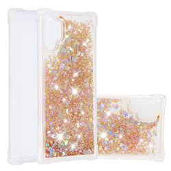 Dynamic Liquid Glitter Sand Quicksand Star TPU Case for Samsung Galaxy Note 10+ (6.75 inch) / Note10 Plus - Diamond Gold