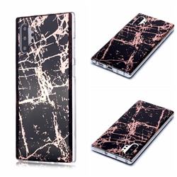 Black Galvanized Rose Gold Marble Phone Back Cover for Samsung Galaxy Note 10 Pro (6.75 inch) / Note 10+