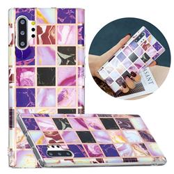 Square Puzzle Painted Marble Electroplating Protective Case for Samsung Galaxy Note 10 Pro (6.75 inch) / Note 10+
