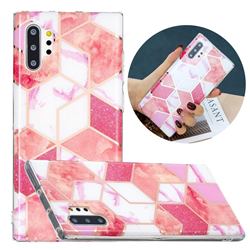 Cherry Glitter Painted Marble Electroplating Protective Case for Samsung Galaxy Note 10 Pro (6.75 inch) / Note 10+