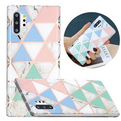 Fresh Triangle Painted Marble Electroplating Protective Case for Samsung Galaxy Note 10 Pro (6.75 inch) / Note 10+
