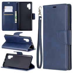 Classic Sheepskin PU Leather Phone Wallet Case for Samsung Galaxy Note 10+ (6.75 inch) / Note10 Plus - Blue
