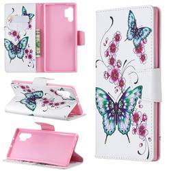 Peach Butterflies Leather Wallet Case for Samsung Galaxy Note 10+ (6.75 inch) / Note10 Plus