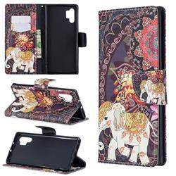 Totem Flower Elephant Leather Wallet Case for Samsung Galaxy Note 10+ (6.75 inch) / Note10 Plus