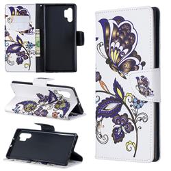 Butterflies and Flowers Leather Wallet Case for Samsung Galaxy Note 10+ (6.75 inch) / Note10 Plus