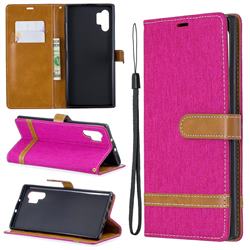 Jeans Cowboy Denim Leather Wallet Case for Samsung Galaxy Note 10+ (6.75 inch) / Note10 Plus - Rose