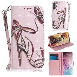 Butterfly High Heels 3D Painted Leather Wallet Phone Case for Samsung Galaxy Note 10+ (6.75 inch) / Note10 Plus