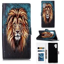 Ice Lion 3D Relief Oil PU Leather Wallet Case for Samsung Galaxy Note 10+ (6.75 inch) / Note10 Plus