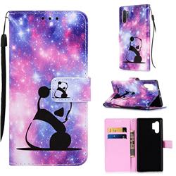 Panda Baby Matte Leather Wallet Phone Case for Samsung Galaxy Note 10+ (6.75 inch) / Note10 Plus