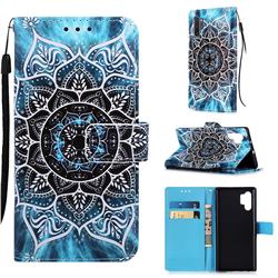Underwater Mandala Matte Leather Wallet Phone Case for Samsung Galaxy Note 10+ (6.75 inch) / Note10 Plus