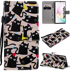 Cute Kitten Cat PU Leather Wallet Case for Samsung Galaxy Note 10+ (6.75 inch) / Note10 Plus