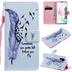 Feather Birds PU Leather Wallet Case for Samsung Galaxy Note 10+ (6.75 inch) / Note10 Plus