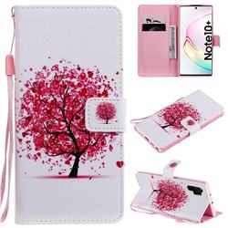 Colored Red Tree PU Leather Wallet Case for Samsung Galaxy Note 10+ (6.75 inch) / Note10 Plus