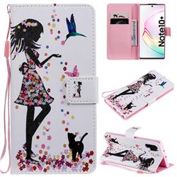 Petals and Cats PU Leather Wallet Case for Samsung Galaxy Note 10+ (6.75 inch) / Note10 Plus