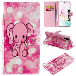 Pink Elephant PU Leather Wallet Case for Samsung Galaxy Note 10+ (6.75 inch) / Note10 Plus