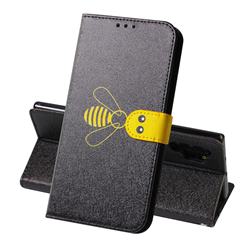 Silk Texture Bee Pattern Leather Phone Case for Samsung Galaxy Note 10+ (6.75 inch) / Note10 Plus - Black