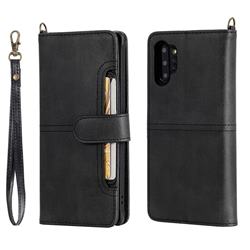 Retro Multi-functional Detachable Leather Wallet Phone Case for Samsung Galaxy Note 10+ (6.75 inch) / Note10 Plus - Black