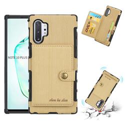 Brush Multi-function Leather Phone Case for Samsung Galaxy Note 10 Pro (6.75 inch) / Note 10+ - Golden