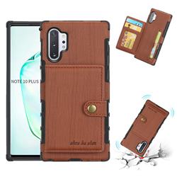 Brush Multi-function Leather Phone Case for Samsung Galaxy Note 10 Pro (6.75 inch) / Note 10+ - Brown