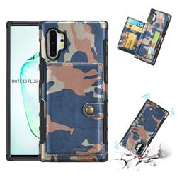 Camouflage Multi-function Leather Phone Case for Samsung Galaxy Note 10 Pro (6.75 inch) / Note 10+ - Blue