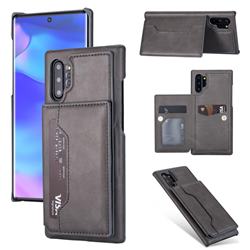 Luxury Magnetic Double Buckle Leather Phone Case for Samsung Galaxy Note 10 Pro (6.75 inch) / Note 10+ - Gray