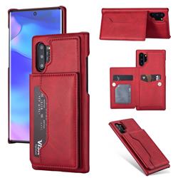Luxury Magnetic Double Buckle Leather Phone Case for Samsung Galaxy Note 10 Pro (6.75 inch) / Note 10+ - Red