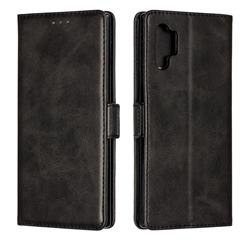 Retro Classic Calf Pattern Leather Wallet Phone Case for Samsung Galaxy Note 10 Pro (6.75 inch) / Note 10+ - Black