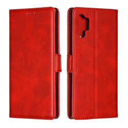 Retro Classic Calf Pattern Leather Wallet Phone Case for Samsung Galaxy Note 10 Pro (6.75 inch) / Note 10+ - Red