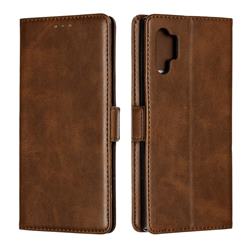 Retro Classic Calf Pattern Leather Wallet Phone Case for Samsung Galaxy Note 10 Pro (6.75 inch) / Note 10+ - Brown