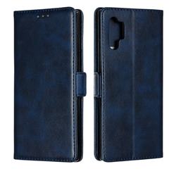 Retro Classic Calf Pattern Leather Wallet Phone Case for Samsung Galaxy Note 10 Pro (6.75 inch) / Note 10+ - Blue