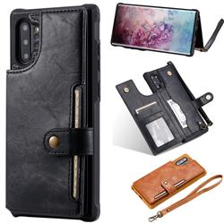 Retro Aristocratic Demeanor Anti-fall Leather Phone Back Cover for Samsung Galaxy Note 10 Pro (6.75 inch) / Note 10+ - Black