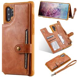 Retro Aristocratic Demeanor Anti-fall Leather Phone Back Cover for Samsung Galaxy Note 10 Pro (6.75 inch) / Note 10+ - Brown